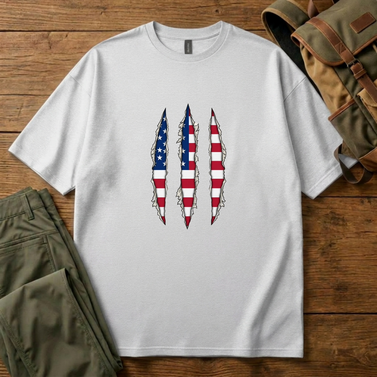 American Flag Claw Marks
