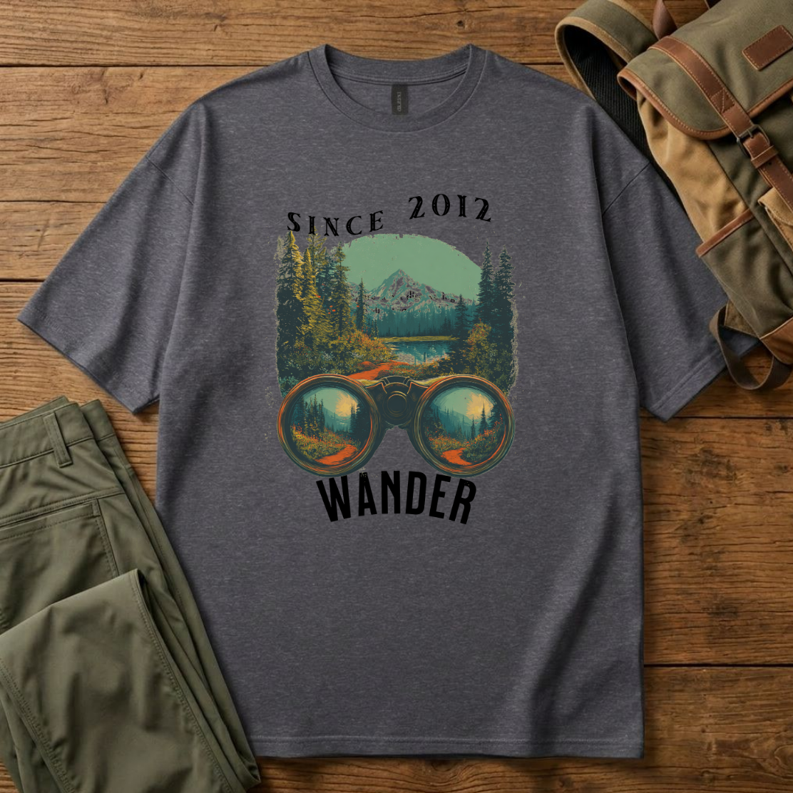 T-Shirt — 'Wander' Mountain Scenic Tee (Since 2012)